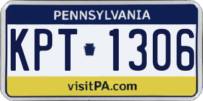 PA license plate KPT1306