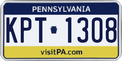PA license plate KPT1308