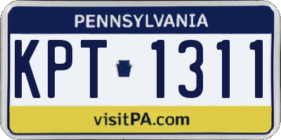 PA license plate KPT1311