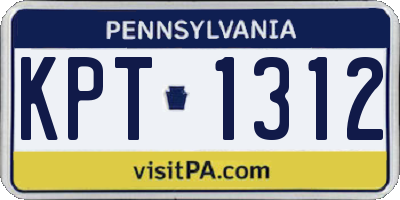 PA license plate KPT1312