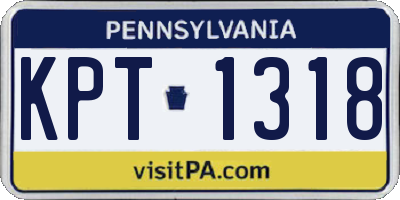 PA license plate KPT1318