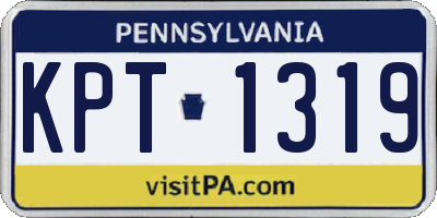 PA license plate KPT1319