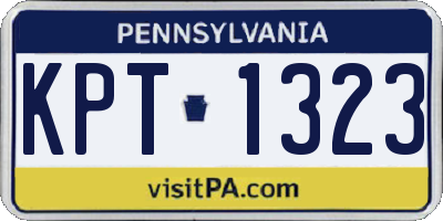 PA license plate KPT1323