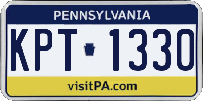 PA license plate KPT1330