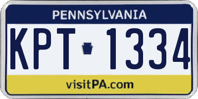 PA license plate KPT1334