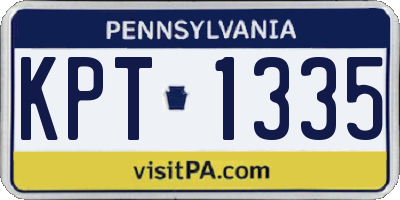 PA license plate KPT1335