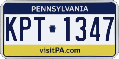 PA license plate KPT1347