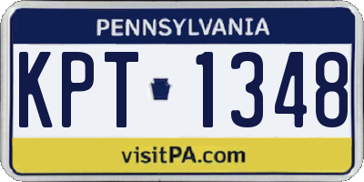 PA license plate KPT1348