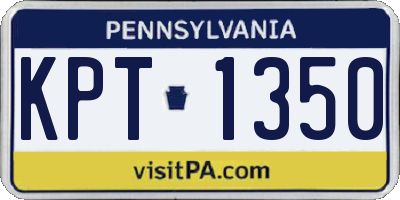 PA license plate KPT1350