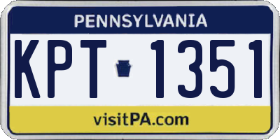 PA license plate KPT1351