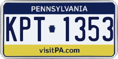 PA license plate KPT1353
