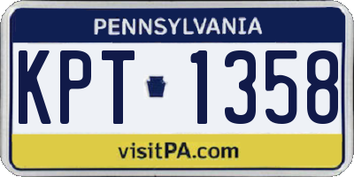 PA license plate KPT1358