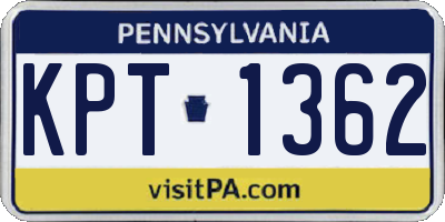 PA license plate KPT1362