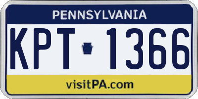 PA license plate KPT1366