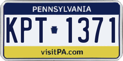 PA license plate KPT1371