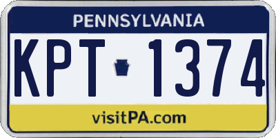 PA license plate KPT1374