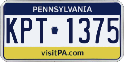 PA license plate KPT1375