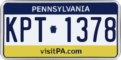 PA license plate KPT1378