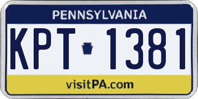 PA license plate KPT1381