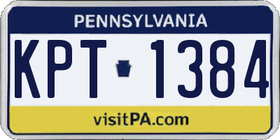 PA license plate KPT1384