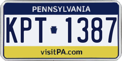 PA license plate KPT1387