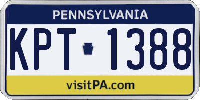 PA license plate KPT1388