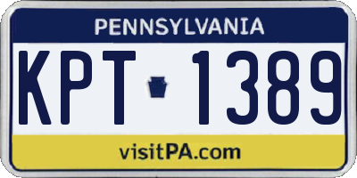 PA license plate KPT1389