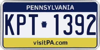 PA license plate KPT1392