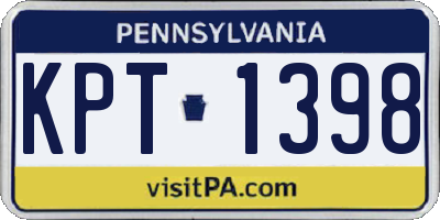 PA license plate KPT1398
