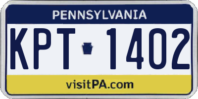 PA license plate KPT1402