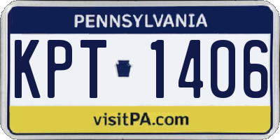 PA license plate KPT1406