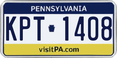 PA license plate KPT1408