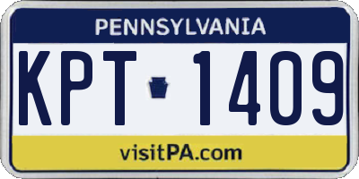PA license plate KPT1409