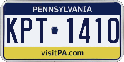 PA license plate KPT1410