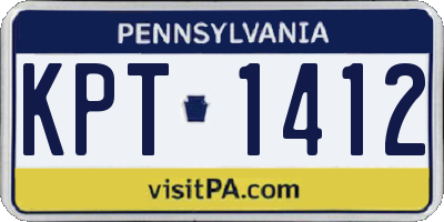 PA license plate KPT1412
