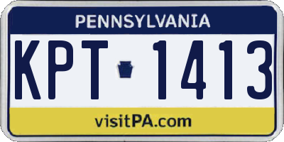 PA license plate KPT1413