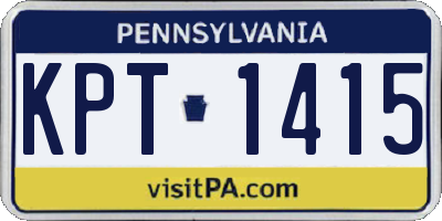 PA license plate KPT1415