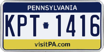 PA license plate KPT1416