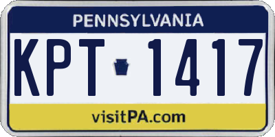 PA license plate KPT1417
