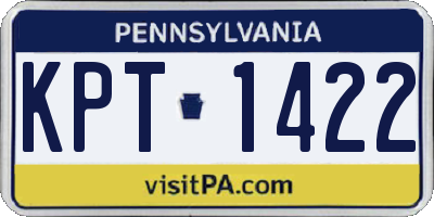 PA license plate KPT1422