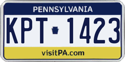 PA license plate KPT1423