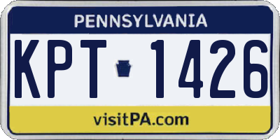 PA license plate KPT1426