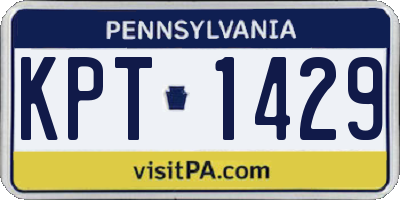 PA license plate KPT1429