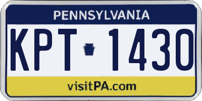 PA license plate KPT1430