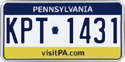 PA license plate KPT1431