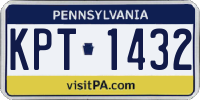 PA license plate KPT1432
