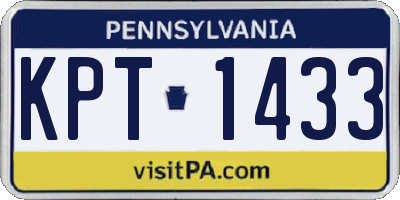PA license plate KPT1433