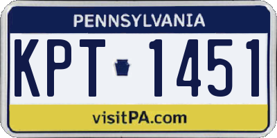 PA license plate KPT1451