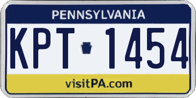 PA license plate KPT1454