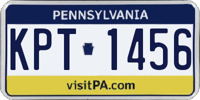 PA license plate KPT1456